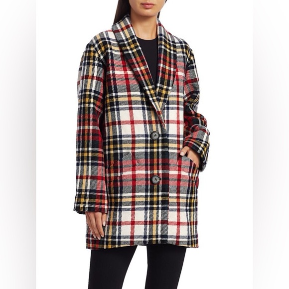 DEREK LAM 10 CROSBY Plaid Cocoon Coat - Picture 4 of 17